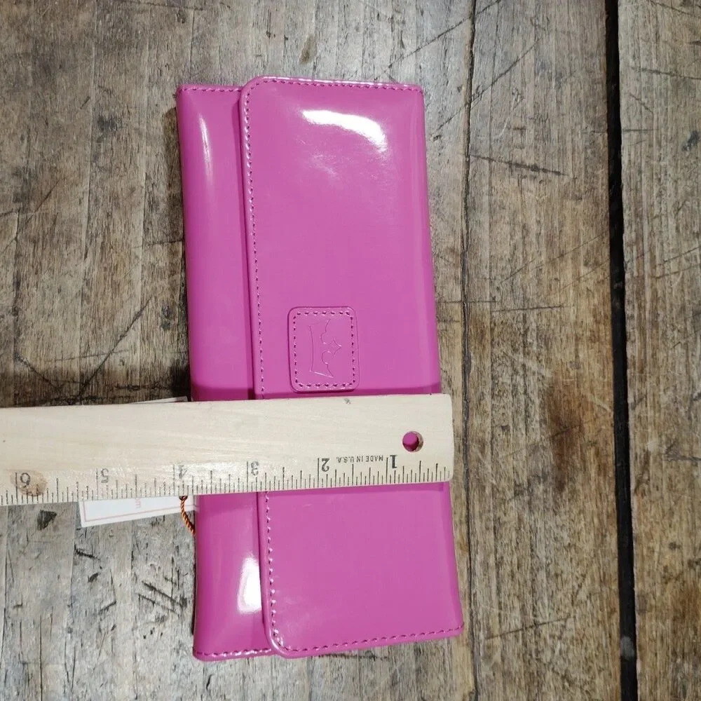 Baekgaard Leather? Patent Clutch Wallet Pink NWT Credit Card Pocket